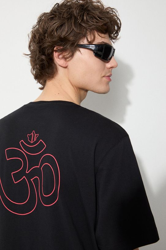 Хлопковая футболка Maharishi Th Anniversary Aum 1306.BLACK чёрный