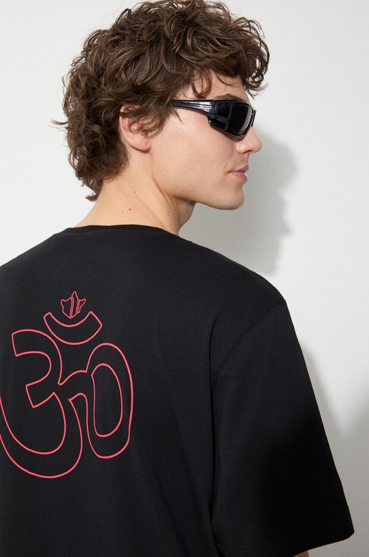 Maharishi cotton t-shirt Th Anniversary Aum 1306.BLACK black