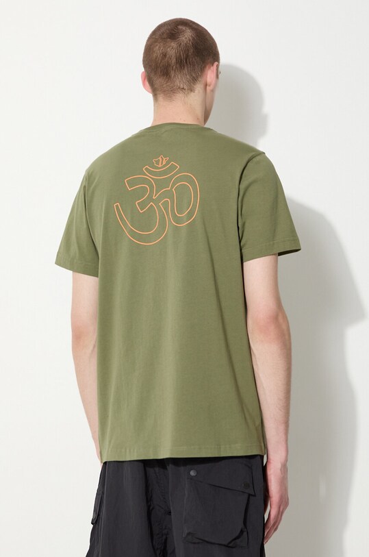 Одяг Бавовняна футболка Maharishi Th Anniversary Aum 1306.OLIVE зелений