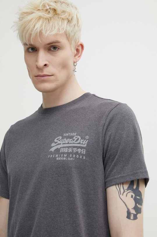 Tričko Superdry potisk šedá M1011979A.HHH