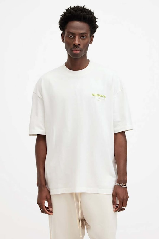 Bavlnené tričko AllSaints ACCESS SS CREW relaxed biela M038PA