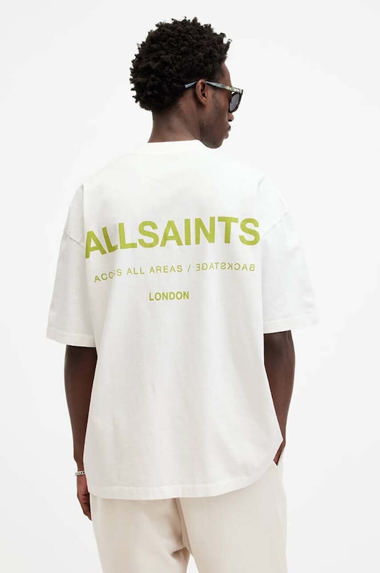 AllSaints tricou din bumbac ACCESS SS CREW alb M038PA