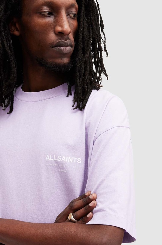 Бавовняна футболка AllSaints ACCESS SS CREW M038PA фіолетовий SS24
