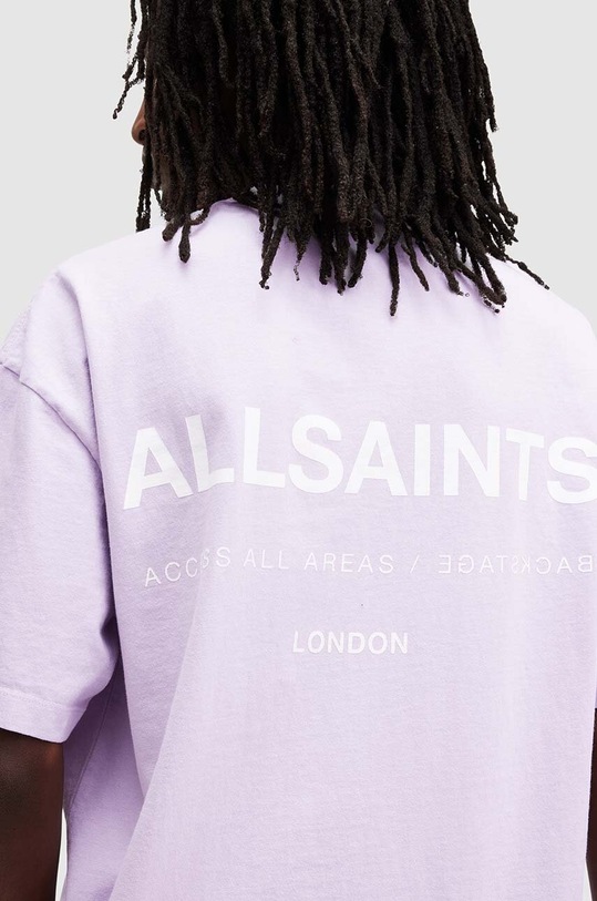 Одяг Бавовняна футболка AllSaints ACCESS SS CREW M038PA фіолетовий