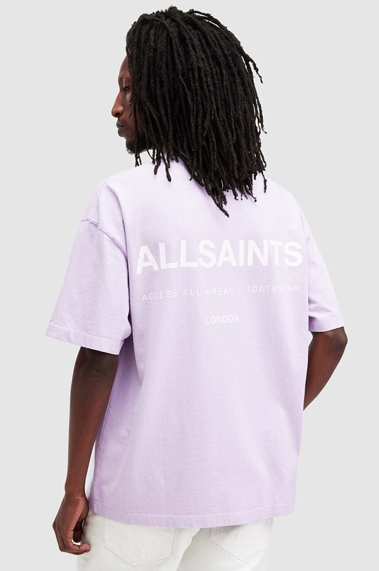 Бавовняна футболка AllSaints ACCESS SS CREW фіолетовий M038PA