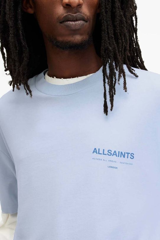 AllSaints tricou din bumbac ACCESS SS CREW M038PA albastru SS24