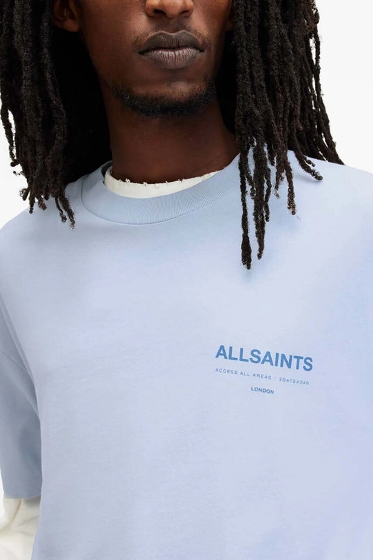 Хлопковая футболка AllSaints ACCESS SS CREW M038PA голубой SS24