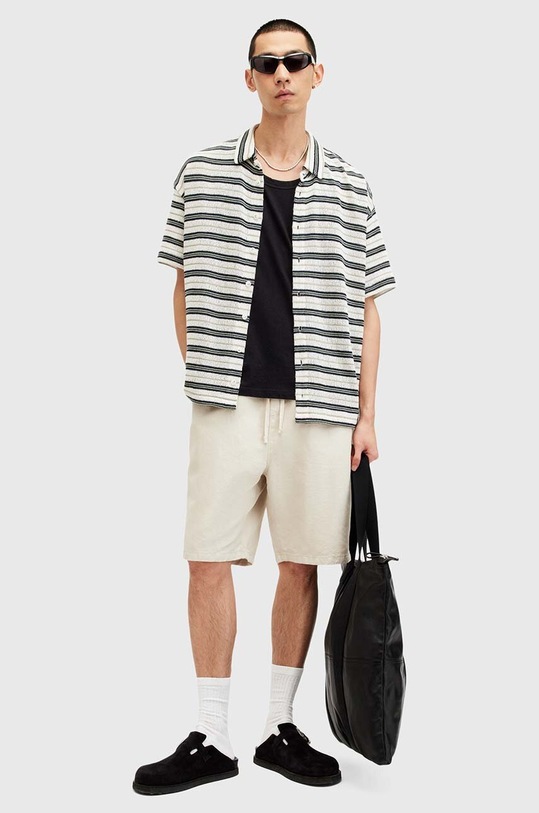 Βαμβακερό τοπ AllSaints KENDRICK VEST M005JA μαύρο