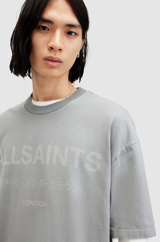 AllSaints tricou din bumbac LASER SS CREW MG503Z gri SS24