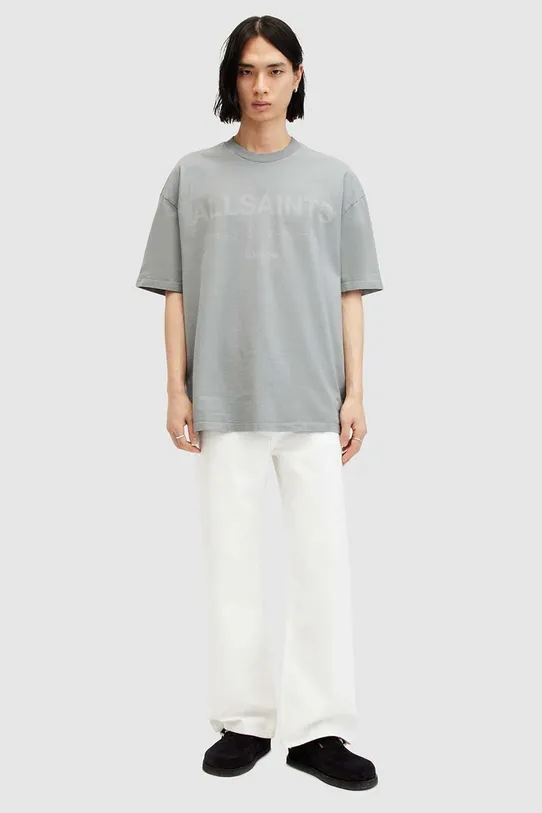 AllSaints t-shirt in cotone LASER SS CREW MG503Z grigio