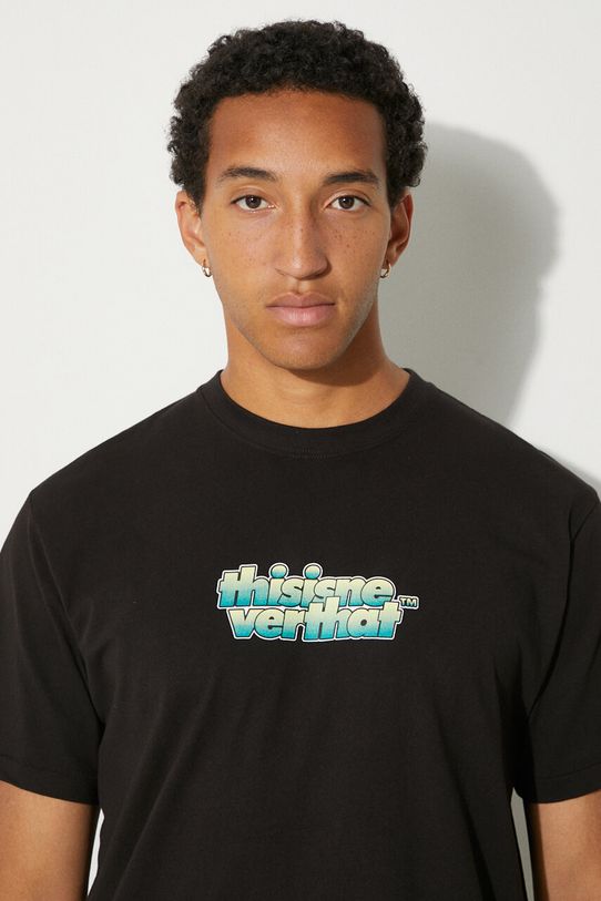 Хлопковая футболка thisisneverthat Gradient OL-Logo Tee TN241TTSST11 чёрный