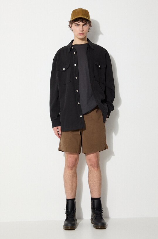 Βαμβακερό μπλουζάκι Filson Ranger Solid FMTEE0001 μαύρο SS24