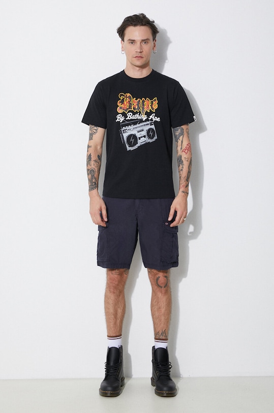 A Bathing Ape cotton t-shirt Bape Boombox Tee M 1J80110044 black SS24