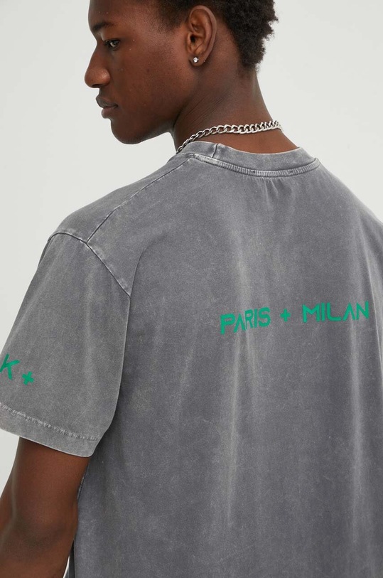 Хлопковая футболка K+LUSHA серый KLFORCOTJ010PX