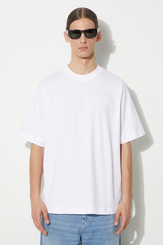 Lacoste t-shirt bawełniany gładkie biały TH7537