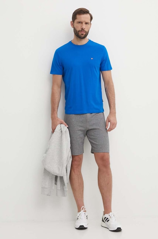 Napapijri t-shirt bawełniany SALIS NP0A4H8DB2L1 niebieski SS24