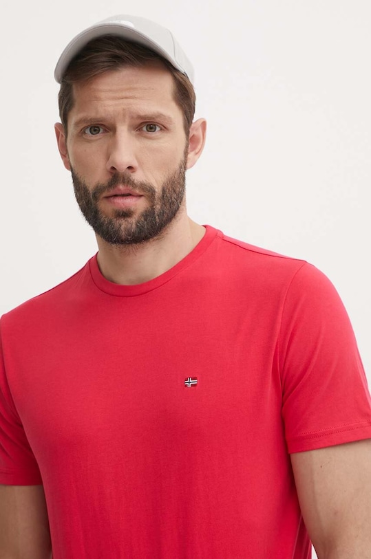Βαμβακερό μπλουζάκι Napapijri SALIS κόκκινο NP0A4H8DR251