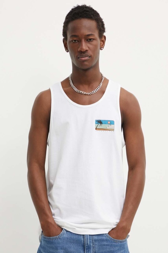 Quiksilver t-shirt bawełniany LINE UP nadruk beżowy EQYZT07705