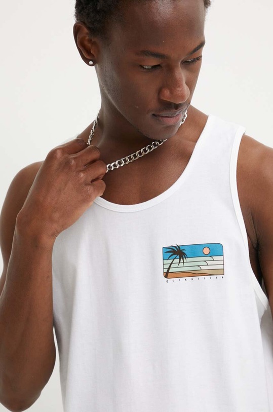 Quiksilver t-shirt bawełniany LINE UP EQYZT07705 beżowy SS24
