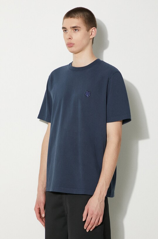 Памучна тениска Maison Kitsuné Bold Fox Head Patch Comfort Tee Shirt тъмносин MM00127KJ0118
