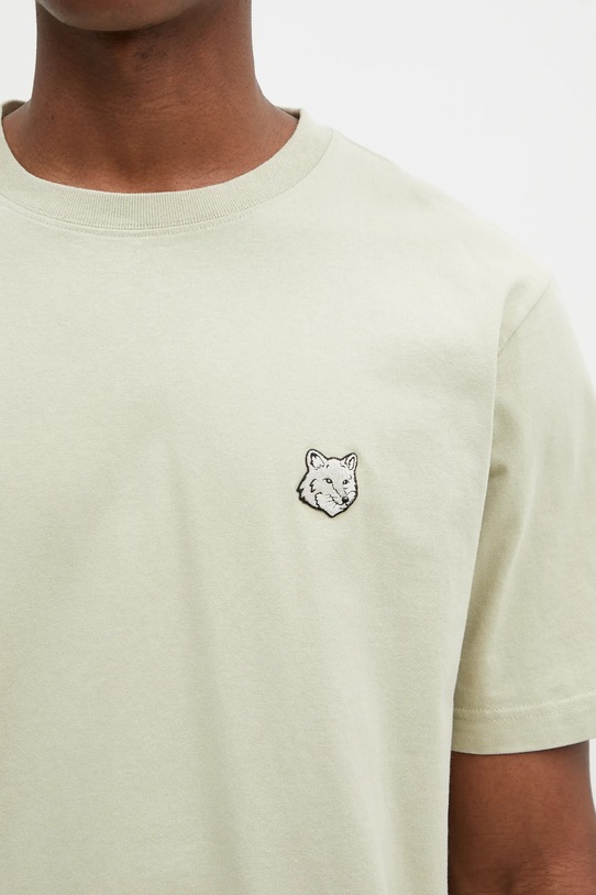 Maison Kitsuné t-shirt bawełniany Bold Fox Head Patch Comfort Tee Shirt zielony MM00127KJ0118