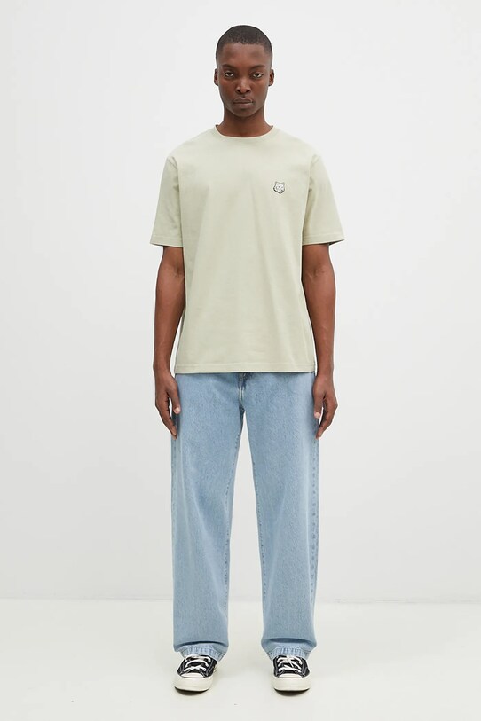 Maison Kitsuné cotton t-shirt Bold Fox Head Patch Comfort Tee Shirt MM00127KJ0118 green