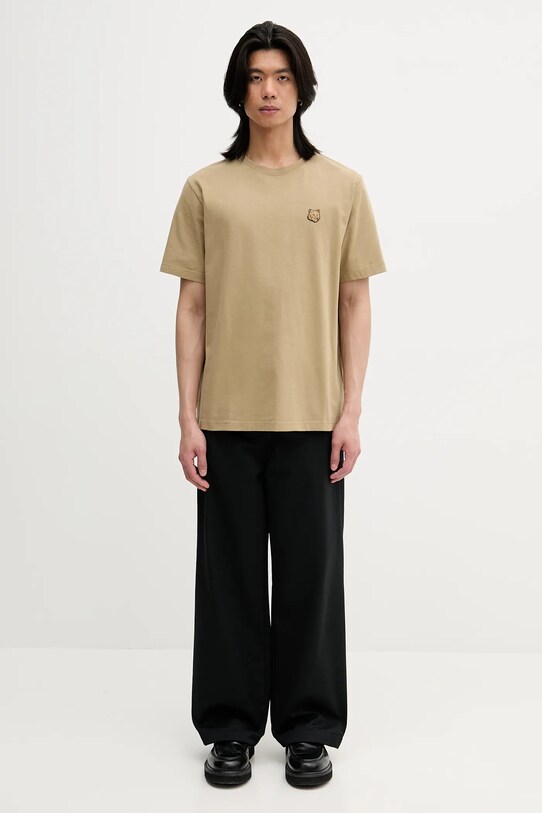 Maison Kitsuné cotton t-shirt Bold Fox Head Patch Comfort Tee Shirt MM00127KJ0118 green