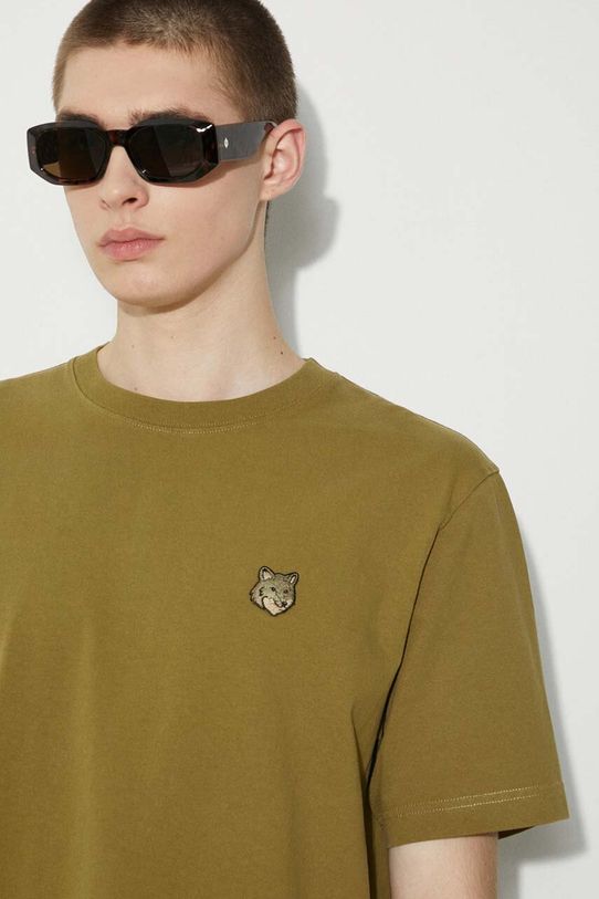 Бавовняна футболка Maison Kitsuné Bold Fox Head Patch Comfort Tee Shirt MM00127KJ0118 зелений