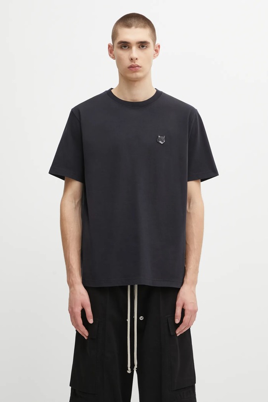 Maison Kitsuné t-shirt bawełniany Bold Fox Head Patch Comfort Tee Shirt czarny MM00127KJ0118