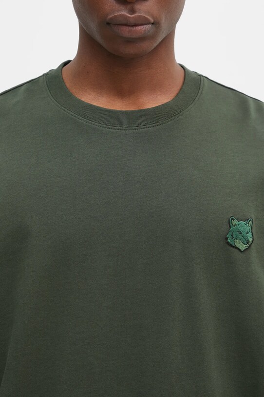 Maison Kitsuné cotton t-shirt Bold Fox Head Patch Oversize Tee Shirt green LM00107KJ0119