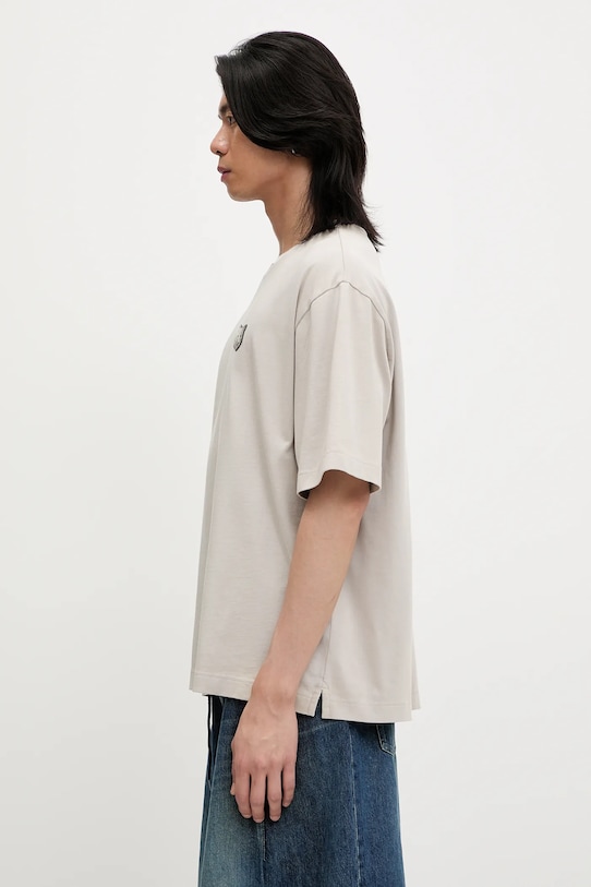 Bavlnené tričko Maison Kitsuné Bold Fox Head Patch Oversize Tee Shirt LM00107KJ0119 béžová SS25