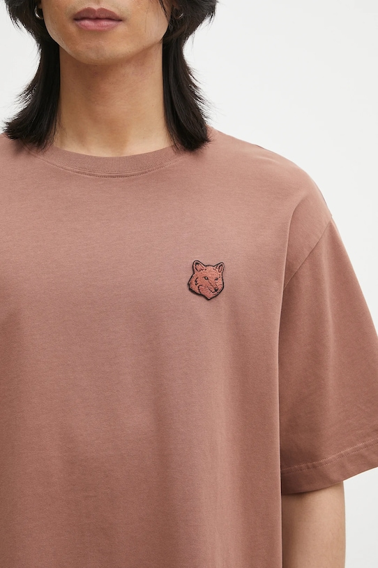 Maison Kitsuné cotton t-shirt Bold Fox Head Patch Oversize Tee Shirt brown LM00107KJ0119