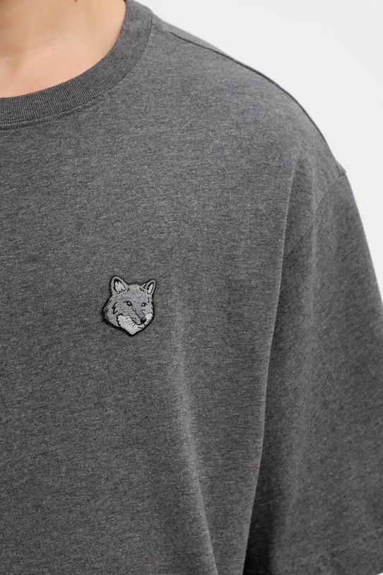 Памучна тениска Maison Kitsuné Bold Fox Head Patch Oversize Tee Shirt сив LM00107KJ0119