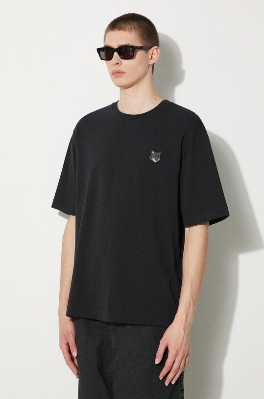 Pamučna majica Maison Kitsuné Bold Fox Head Patch Oversize Tee Shirt LM00107KJ0119 crna