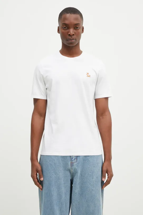 Maison Kitsuné cotton t-shirt Chillax Fox Patch Regular Tee Shirt regular white LM00110KJ0008