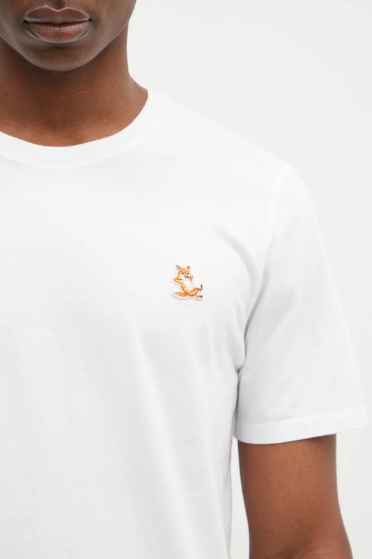 Maison Kitsuné cotton t-shirt Chillax Fox Patch Regular Tee Shirt white LM00110KJ0008