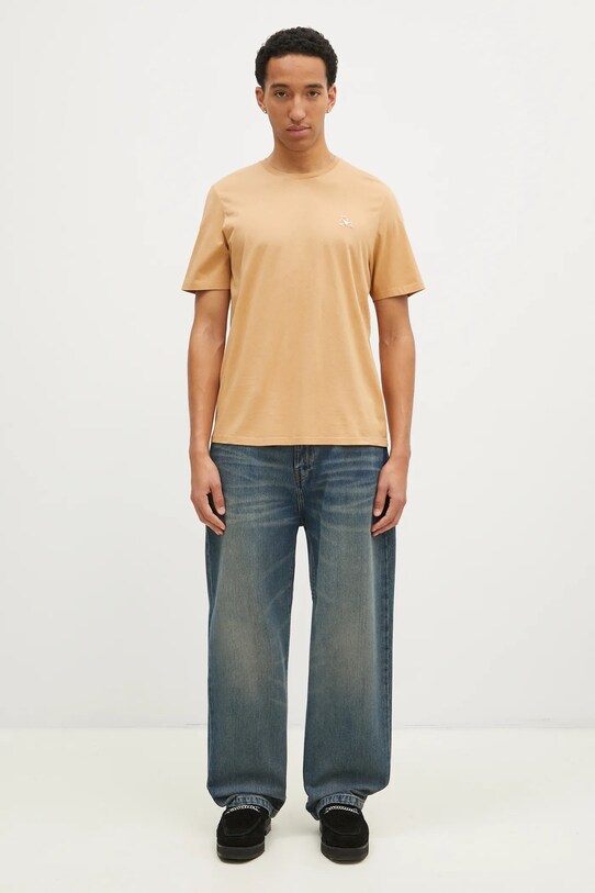 Памучна тениска Maison Kitsuné Chillax Fox Patch Regular Tee Shirt LM00110KJ0008 оранжев