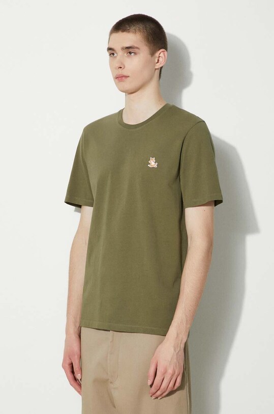 Maison Kitsuné cotton t-shirt Chillax Fox Patch Regular Tee Shirt gray LM00110KJ0008