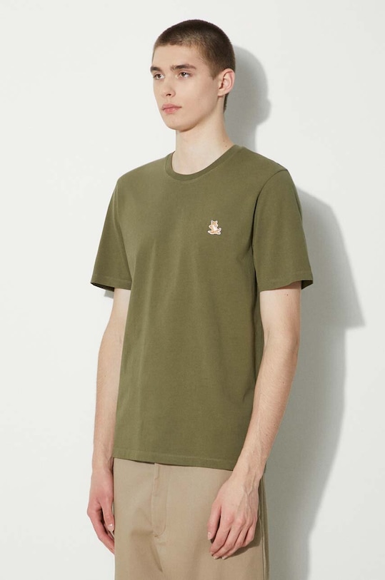 Бавовняна футболка Maison Kitsuné Chillax Fox Patch Regular Tee Shirt сірий LM00110KJ0008