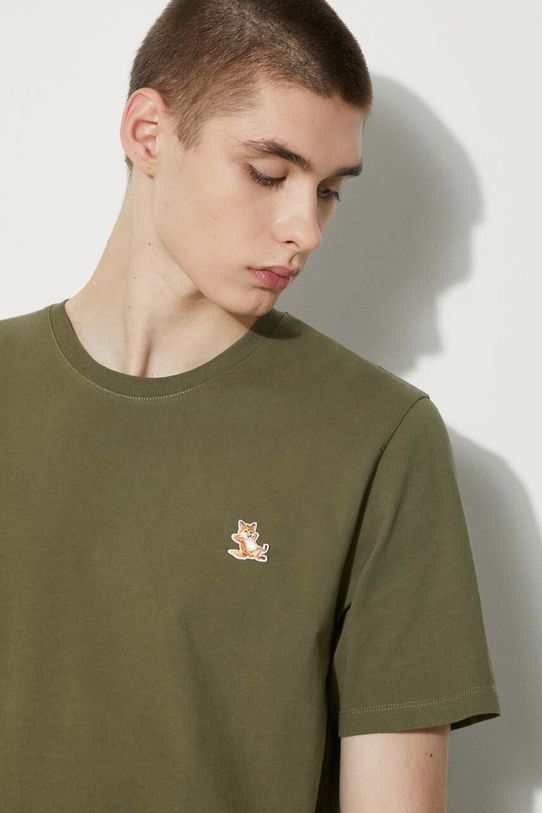 Бавовняна футболка Maison Kitsuné Chillax Fox Patch Regular Tee Shirt LM00110KJ0008 сірий