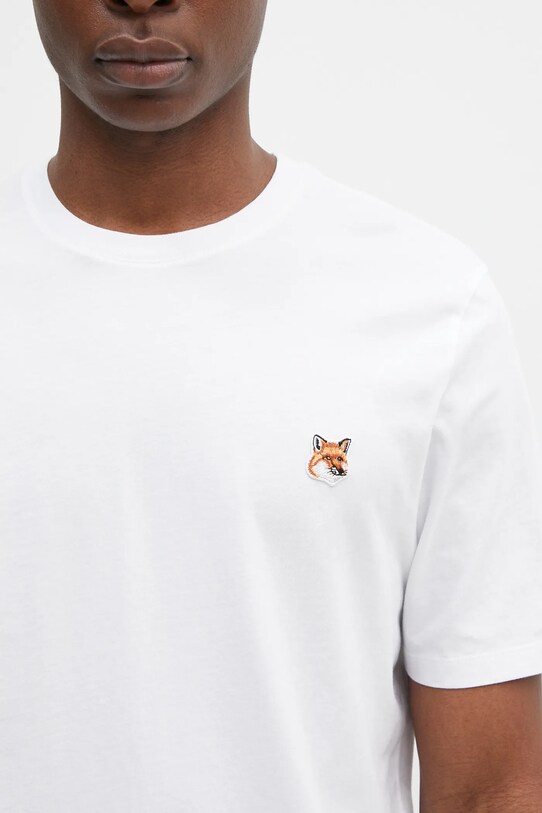 Maison Kitsuné cotton t-shirt Fox Head Patch Regular Tee Shirt white LM00104KJ0008