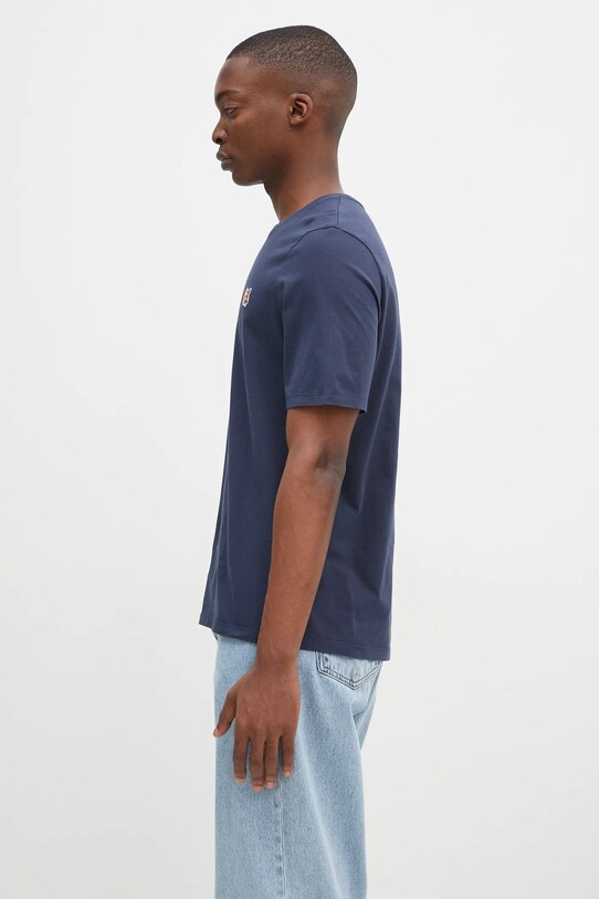 Памучна тениска Maison Kitsuné Fox Head Patch Regular Tee Shirt LM00104KJ0008 тъмносин AW24