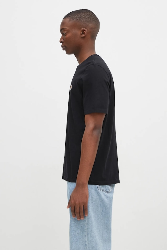 Maison Kitsuné t-shirt bawełniany Fox Head Patch Regular Tee Shirt LM00104KJ0008 czarny AW24