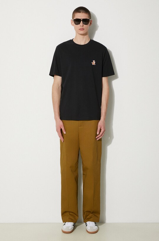 Bavlněné tričko Maison Kitsuné Speedy Fox Patch Comfort Tee Shirt MM00125KJ0008 černá SS24