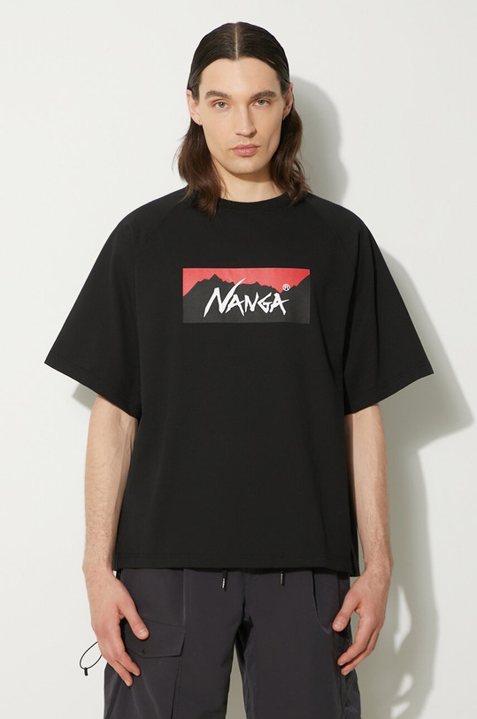 Nanga t-shirt Eco Hybrid Box Logo Loose Fit Tee nero NW2311.1G209