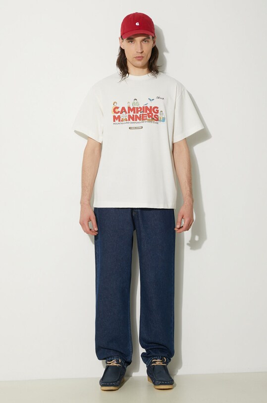 Μπλουζάκι Nanga Eco Hybrid Camping Manners Soap Bubbles Tee NW2411.1G801.A λευκό SS24