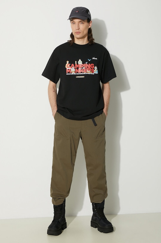 Tričko Nanga Eco Hybrid Camping Manners Soap Bubbles Tee NW2411.1G801.A černá SS24