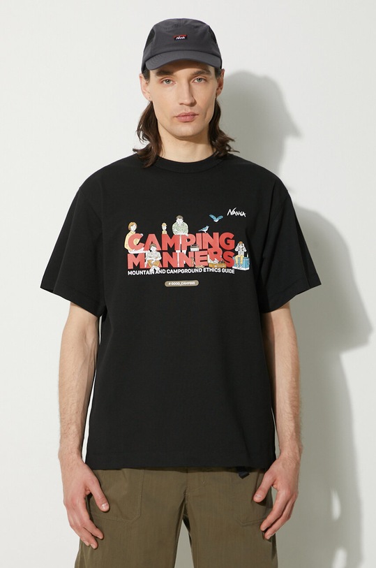 Oblečení Tričko Nanga Eco Hybrid Camping Manners Soap Bubbles Tee NW2411.1G801.A černá