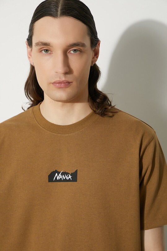 Nanga t-shirt Eco Hybrid Mt Logo Tee NW2211.1G208 brązowy