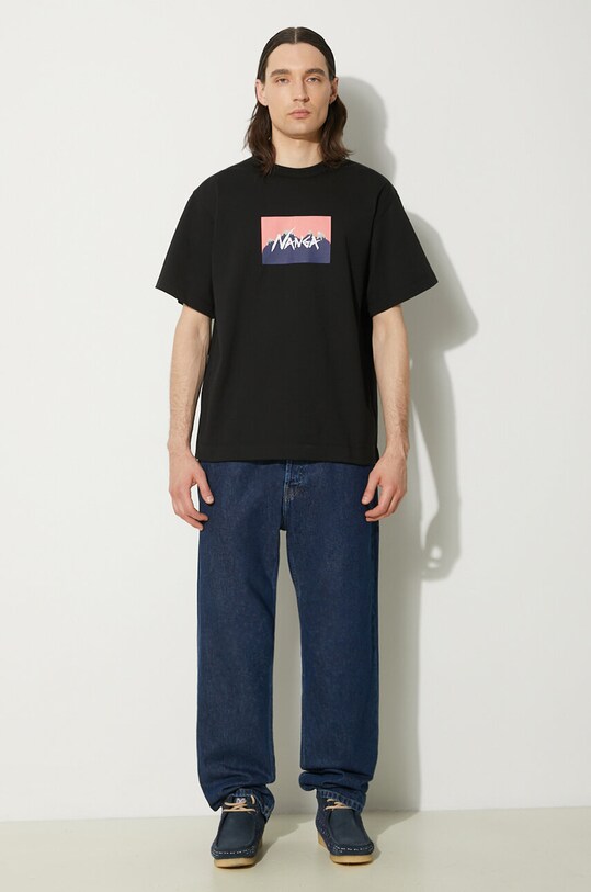 Nanga t-shirt Nanga × Jerry Ukai Eco Hybrid Nanga Logo Tee NW2411.1G805.C black SS24